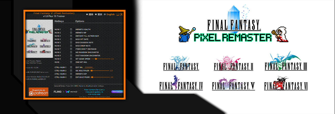 Final Fantasy VI (Pixel Remaster) – Trainer FLiNG